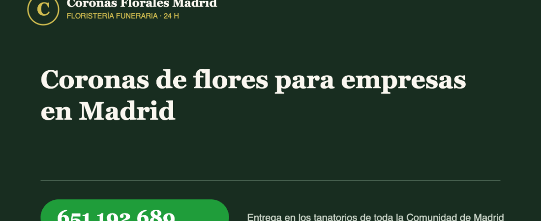 Coronas de flores para empresas en Madrid