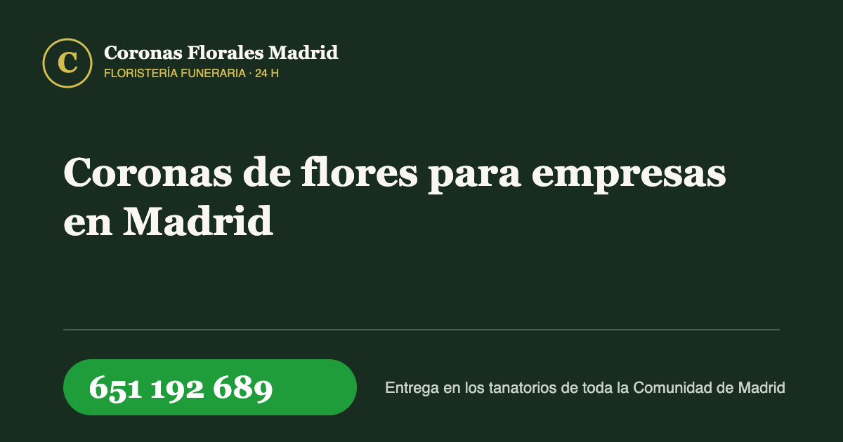Coronas de flores para empresas en Madrid