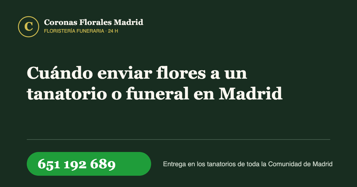 Cuándo enviar flores a un tanatorio o funeral en Madrid