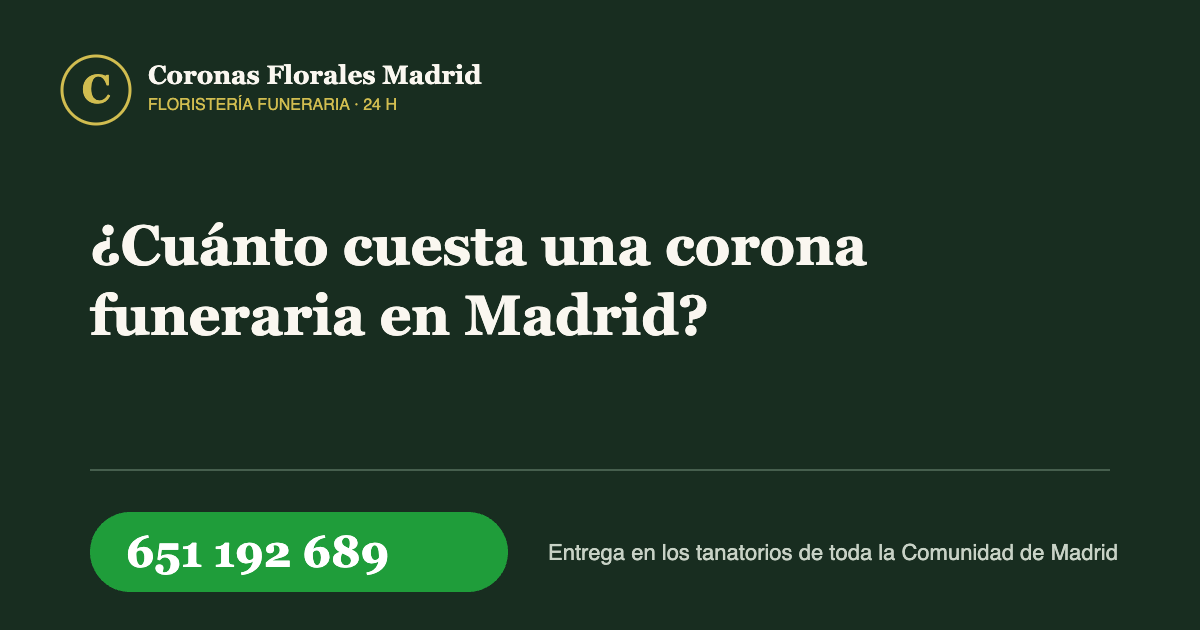 ¿Cuánto cuesta una corona funeraria en Madrid?
