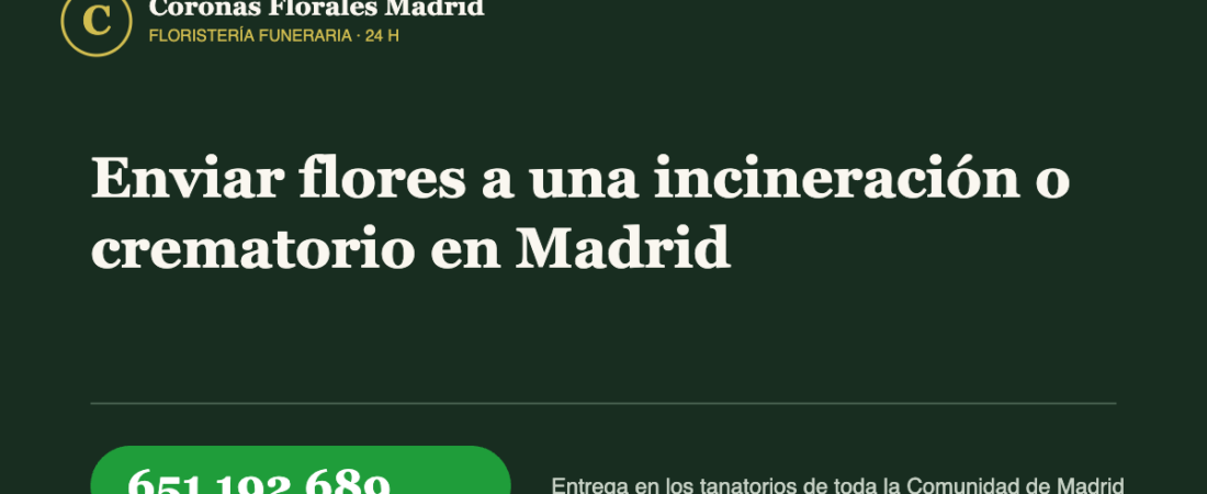 Enviar flores a una incineración o crematorio en Madrid