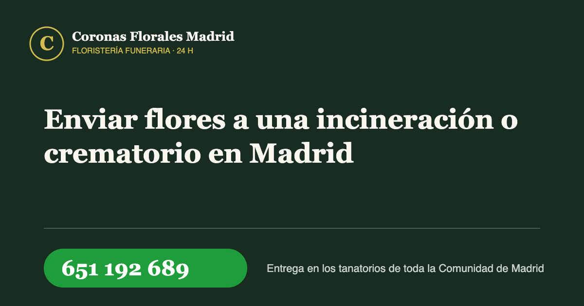 Enviar flores a una incineración o crematorio en Madrid