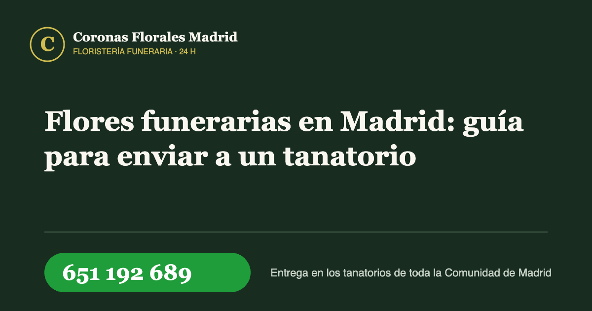 Flores funerarias en Madrid: guía para enviar a un tanatorio