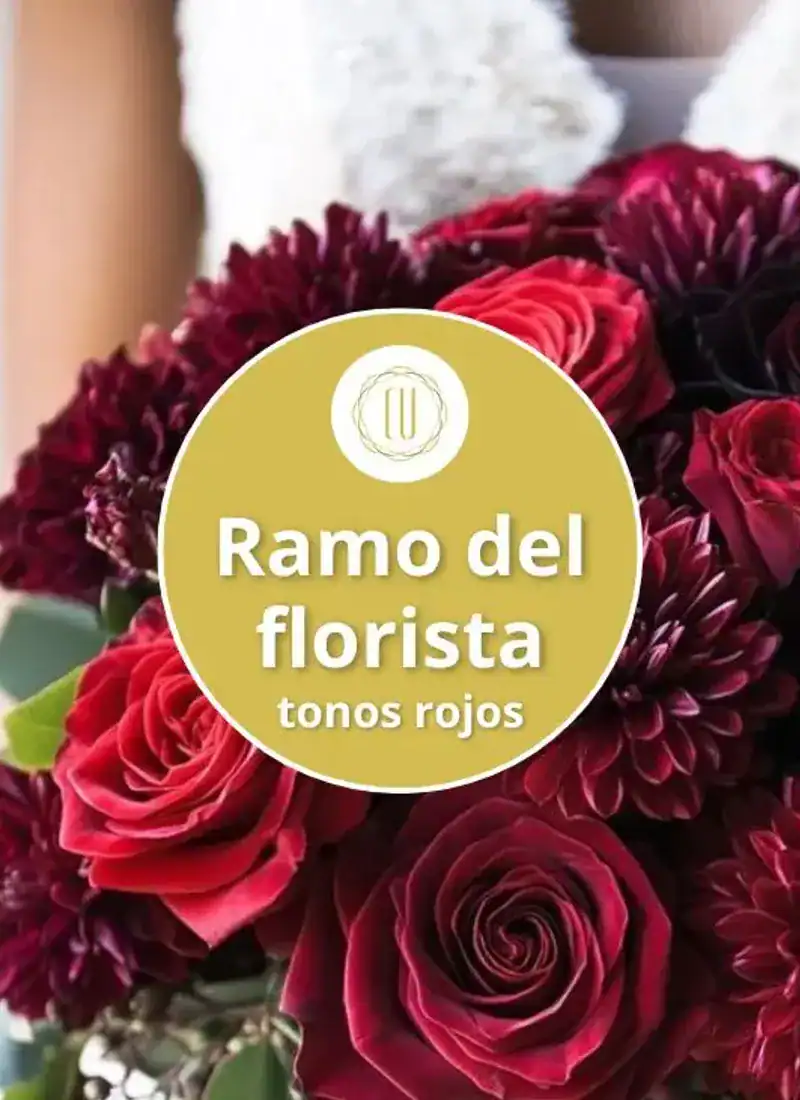 Ramo del florista tonos rojos
